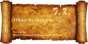 Tőkés Krisztina névjegykártya